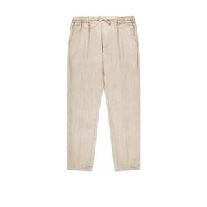 CRUNA Men's Relaxed Fit Drawstring Tapered Trousers Men Beige Pants